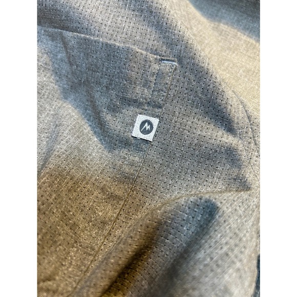 Marmot Mens Long Sleeve Button Up Hiking Shirt Grey Size Med Patterned Flip Cuff - Picture 6 of 11